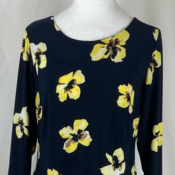 Tommy Hilfiger Black W Bold Floral Office To Date Night Dress NWOT Size 10 - Picture 3 of 14